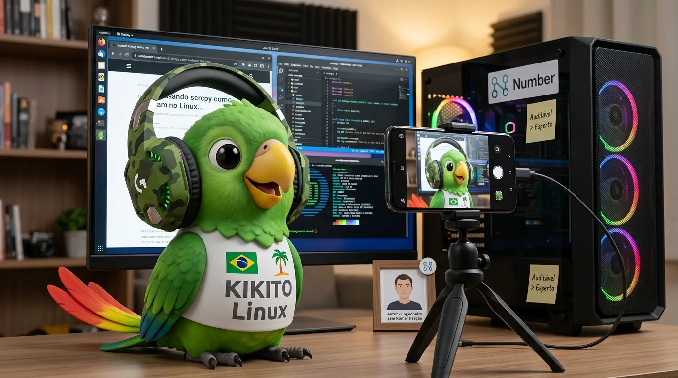 Droidcam é gambiarra: usando scrcpy como webcam no Linux (do jeito certo)